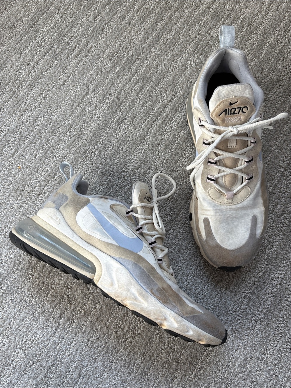 Nike Air Max 270 React Women's Sneakers in Beige White